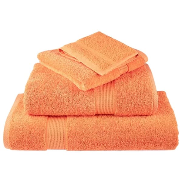 vidaXL Premium badhanddukar SOLUND 4 st orange 70x140 cm 600 gsm