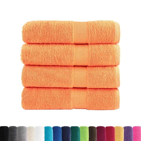 vidaXL Premium badhanddukar SOLUND 4 st orange 70x140 cm 600 gsm