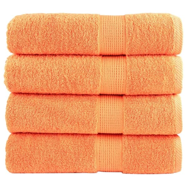 vidaXL Premium badhanddukar SOLUND 4 st orange 70x140 cm 600 gsm