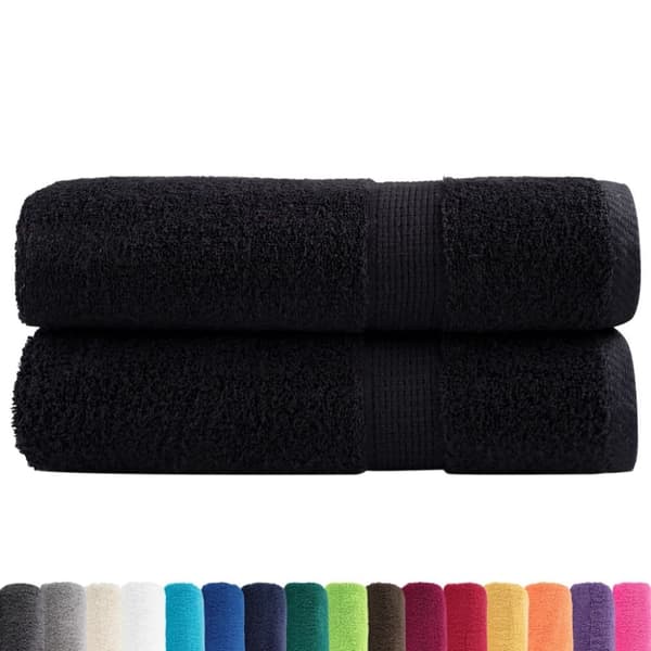 vidaXL Premium håndklær SOLUND 2 stk svart 50x100cm 600 g/m2
