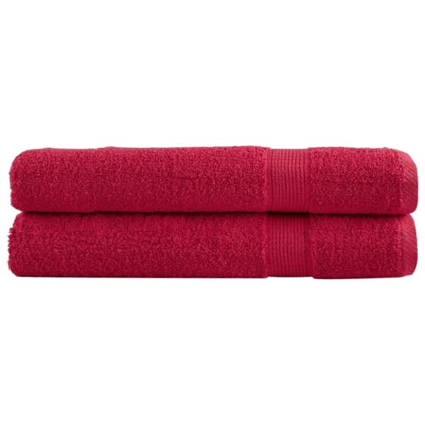 vidaXL Premium håndklær SOLUND 2 stk rød 100x200 cm 600 g/m2