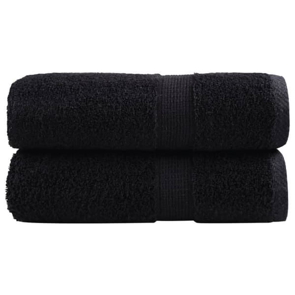 vidaXL Premium gästhanddukar SOLUND 2 st svart 30x30 cm 600 gsm