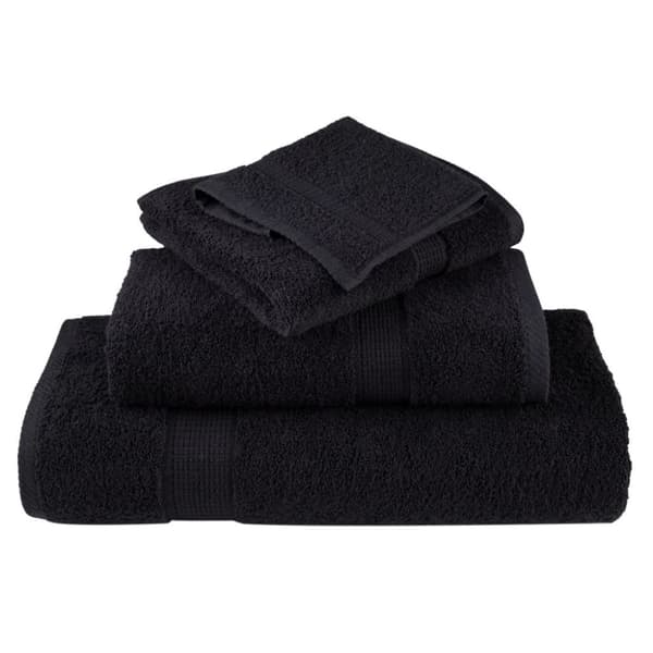 vidaXL Premium gjestehåndklær SOLUND 4 stk svart 30x50 cm 600 g/m2