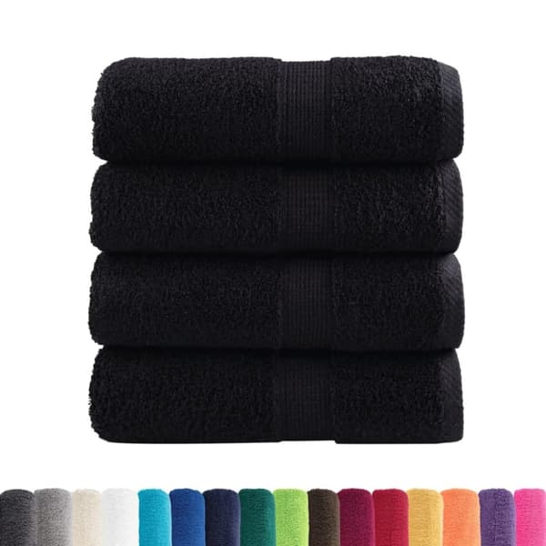 vidaXL Premium gjestehåndklær SOLUND 4 stk svart 30x50 cm 600 g/m2