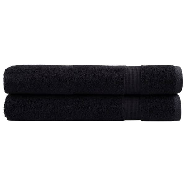 vidaXL håndklæder SOLUND 2 stk. Premium 100x200 cm 600 g/m2 sort