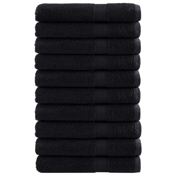 vidaXL håndklæder SOLUND 10 stk. Premium 100x200 cm 600 g/m2 sort