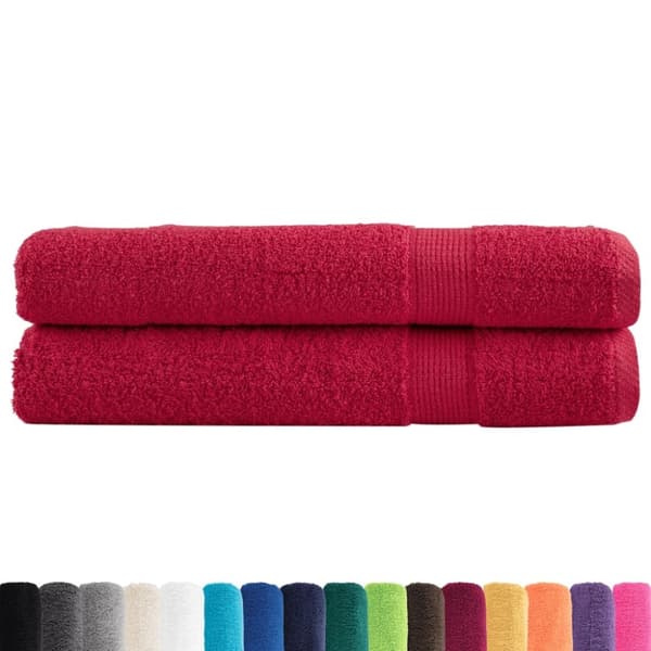 vidaXL saunahåndklæder SOLUND 2 stk. Premium 80x200 cm 600 g/m2 rød