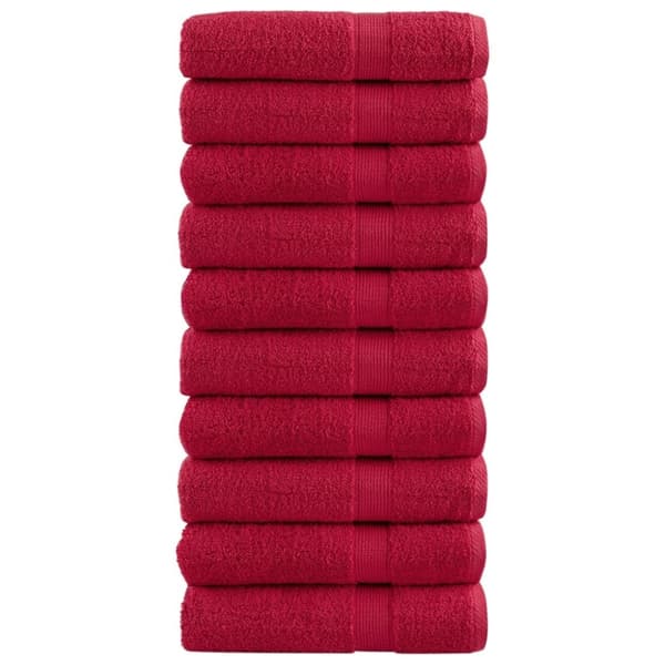 vidaXL håndklæder SOLUND 10 stk. Premium 70x140 cm 600 g/m2 rød