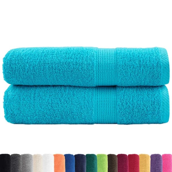 vidaXL Premium handdukar SOLUND 2 st turkos 50x100 cm 600 gsm