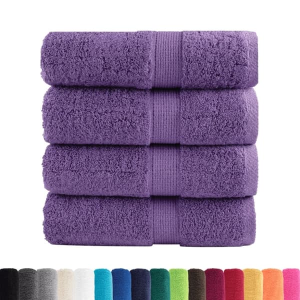 vidaXL gæstehåndklæder SOLUND 4 stk. Premium 30x50 cm 600 g/m2 lilla