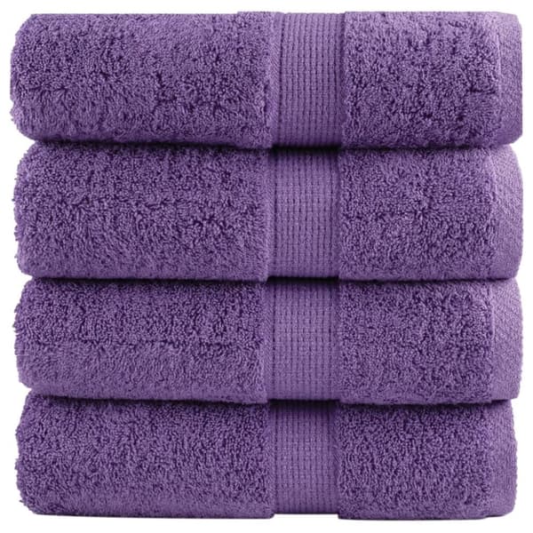 vidaXL gæstehåndklæder SOLUND 4 stk. Premium 30x50 cm 600 g/m2 lilla