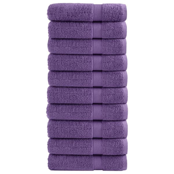 vidaXL Premium dusjhåndklær SOLUND 10 stk lilla 70x140cm 600 g/m2