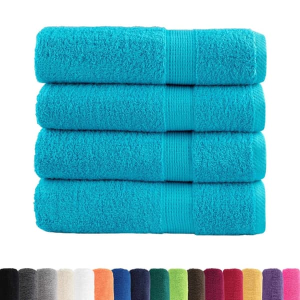 vidaXL Premium saunahåndklær SOLUND 4 stk turkis 50x100 cm 600 g/m2