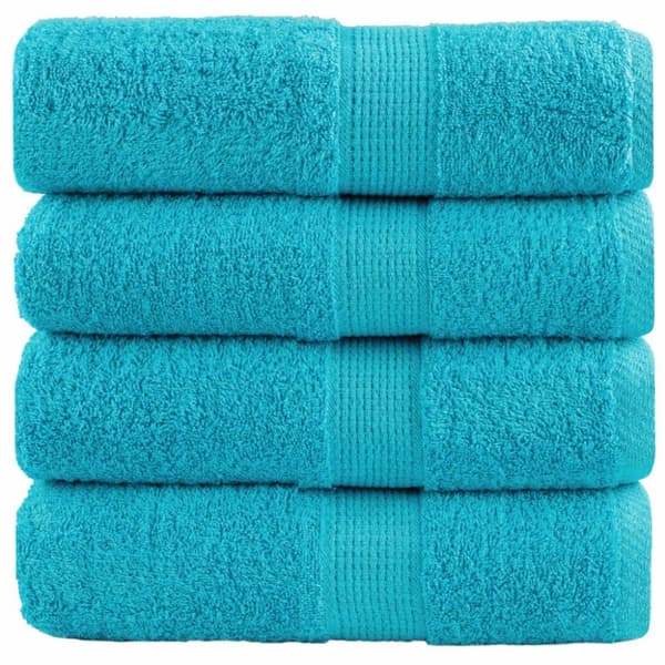 vidaXL Premium gästhanddukar SOLUND 4 st turkos 30x50 cm 600 gsm