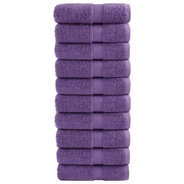 vidaXL Premium vaskekluter SOLUND 10 stk lilla 30x30 cm 600 g/m2