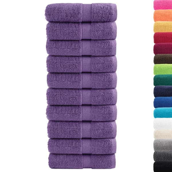 vidaXL gæstehåndklæder SOLUND 10 stk. Premium 30x50 cm 600 g/m2 lilla