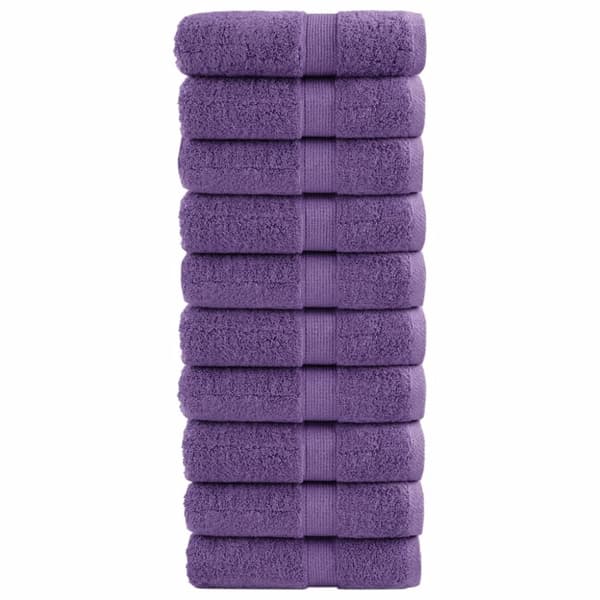 vidaXL gæstehåndklæder SOLUND 10 stk. Premium 30x50 cm 600 g/m2 lilla