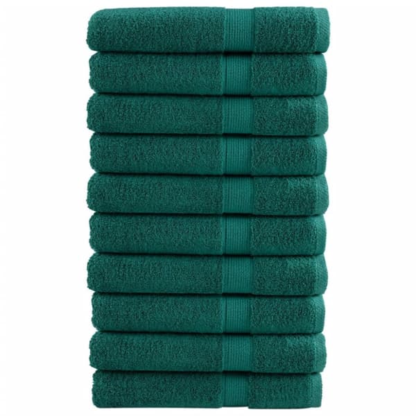 vidaXL håndklæder SOLUND 10 stk. Premium 100x200 cm 600 g/m2 grøn