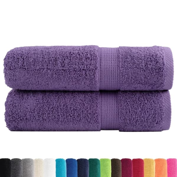vidaXL Premium badhanddukar SOLUND 2 st lila 70x140 cm 600 gsm