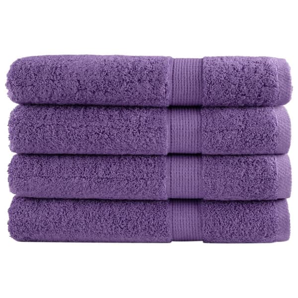 vidaXL Premium håndklær SOLUND 4 stk lilla 100x200 cm 600 g/m2