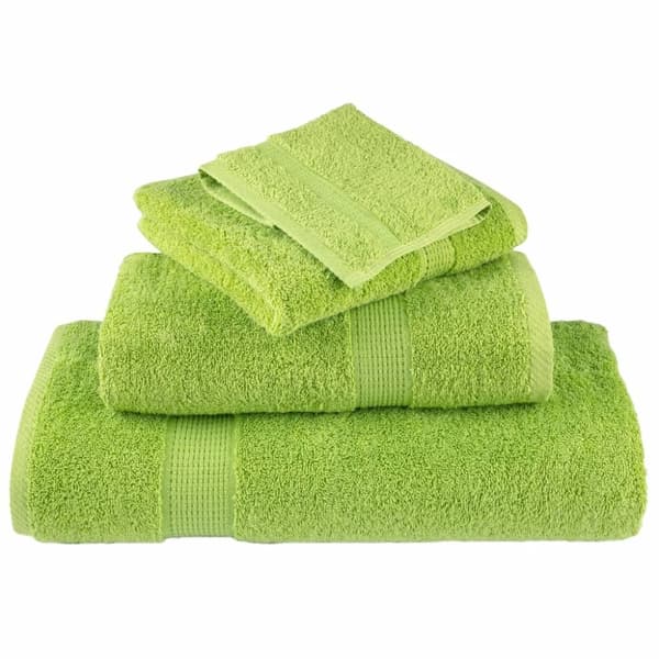 vidaXL Premium gjestehåndklær SOLUND 2 stk eplegrønn 30x50cm 600g/m2