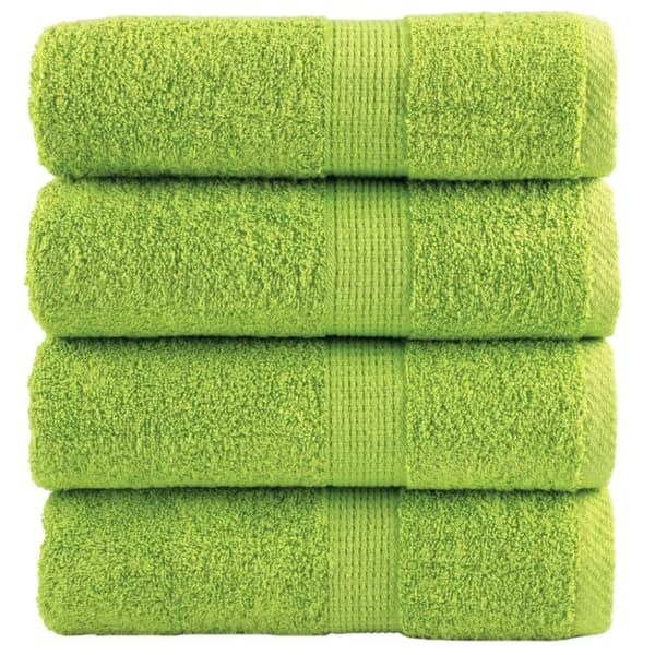 vidaXL gæstehåndklæder SOLUND 4 stk. Premium 30x50 cm 600g/m2 æblegrøn