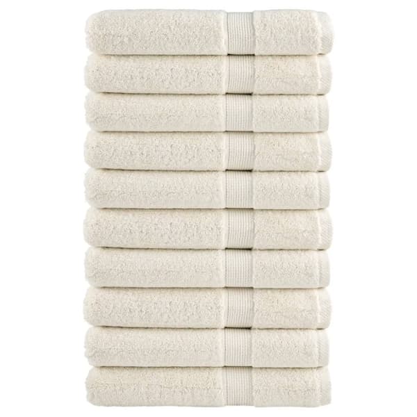 vidaXL Premium håndklær SOLUND 10 stk kremhvit 100x200cm 600g/m2