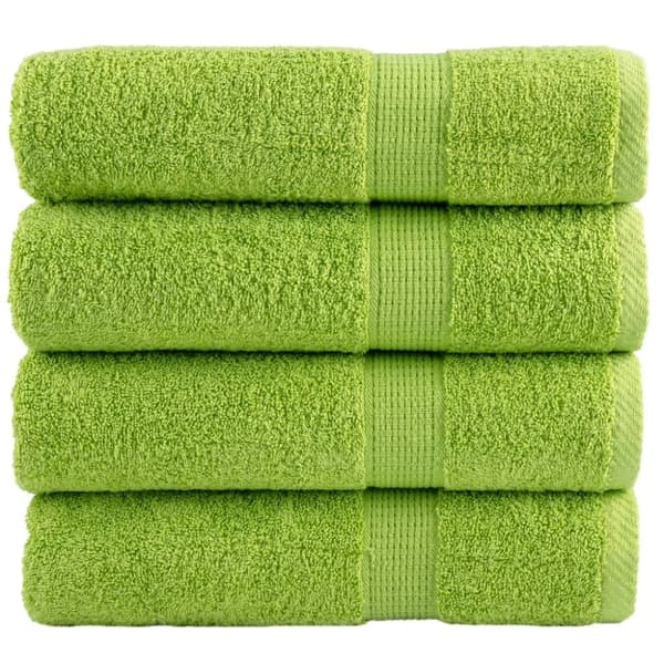 vidaXL badehåndklæder SOLUND 4 stk. Premium 100x150 cm 600 g/m2 grøn