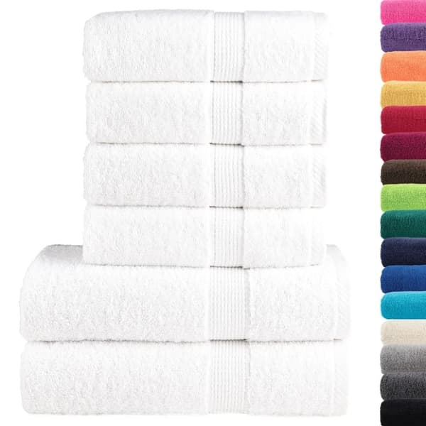 vidaXL håndklæder 6 stk. Premium SOLUND 600 g/m2 hvid