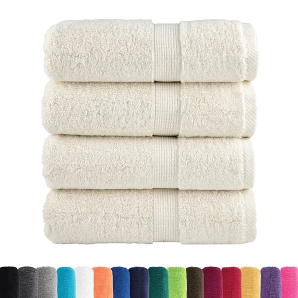 vidaXL Premium gästhanddukar SOLUND 4 st gräddvit 30x50 cm 600 gsm