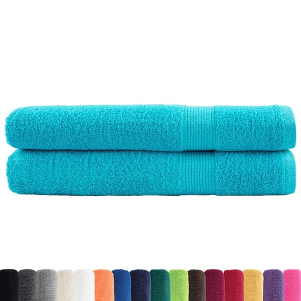 vidaXL Premium handdukar SOLUND 2 st turkos 100x200 cm 600 gsm