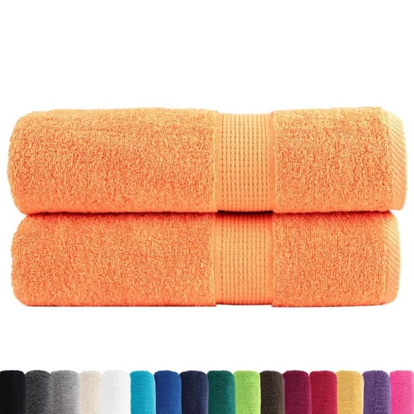 vidaXL Premium håndklær SOLUND 2 stk oransje 50x100cm 600 g/m2