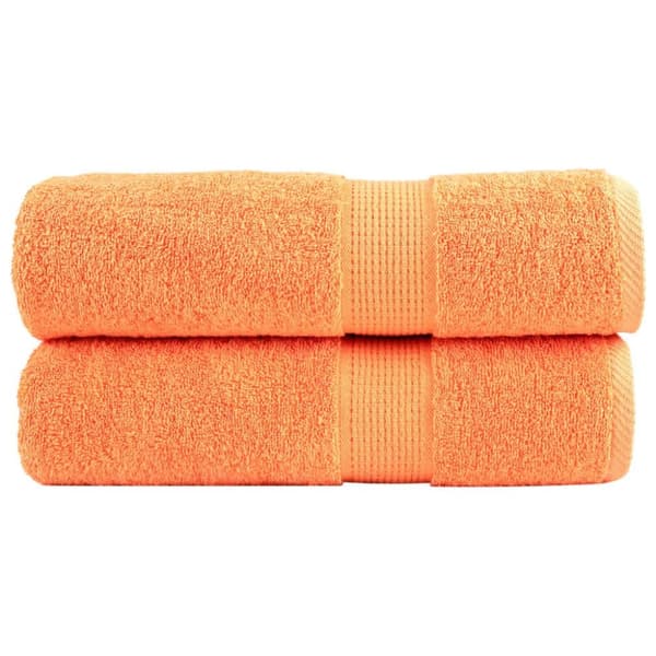 vidaXL Premium håndklær SOLUND 2 stk oransje 50x100cm 600 g/m2