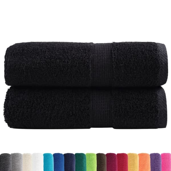 vidaXL gæstehåndklæder SOLUND 2 stk. Premium 30x50 cm 600 g/m2 sort