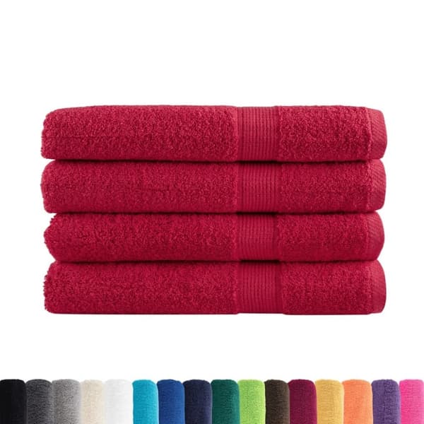 vidaXL Premium Pyyhkeet SOLUND 4 kpl Punainen 100x200 cm 600 gsm