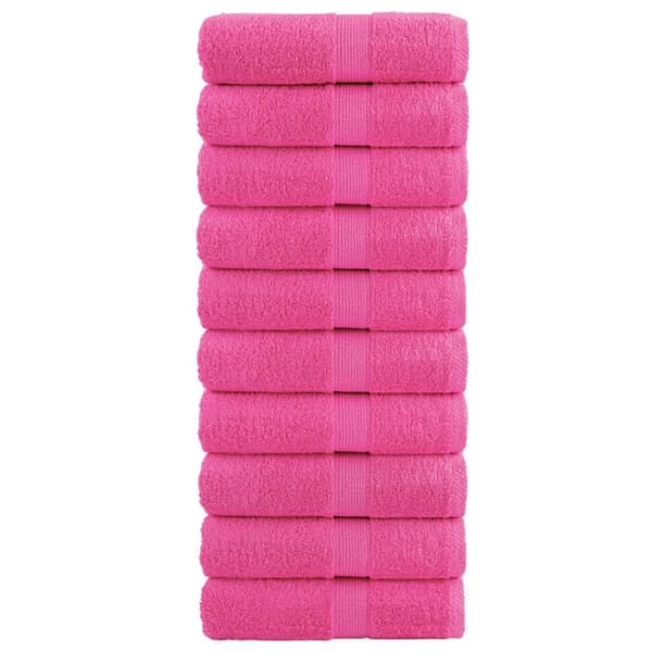 vidaXL Premium gästhanddukar SOLUND 10 st rosa 30x50 cm 600 gsm