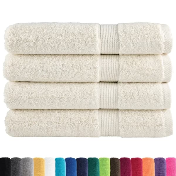vidaXL håndklæder SOLUND 4 stk. Premium 100x200 cm 600g/m2 cremefarvet