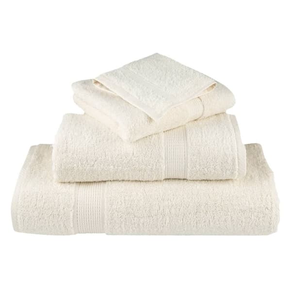 vidaXL Premium dusjhåndklær SOLUND 10 stk kremhvit 70x140cm 600 g/m2