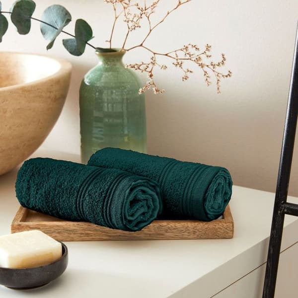 Set med 6 "Spa" frotté gästhanddukar 30 x 50 cm / 400 gr/m² - "Spa" Emerald
