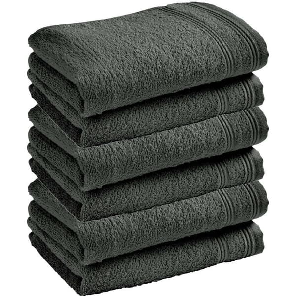 Set med 6 "Spa" frotté gästhanddukar 30 x 50 cm / 400 gr/m² - "Spa" skiffer