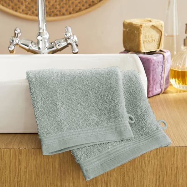 Set med 2 "Spa" tvättlappar 15 x 21 cm - 400 gr-m² - Färg: "Spa" Celadon