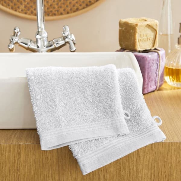 Set med 2 "Spa" tvättlappar 15 x 21 cm - 400 gr-m² - Färg: "Spa" Snow