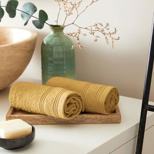 Set med 2 gästhanddukar "Spa" 30 x 50 cm / 400 gr/m² - "Spa" Gul Majs - Set med 2 Gästhanddukar 30 x 50 cm