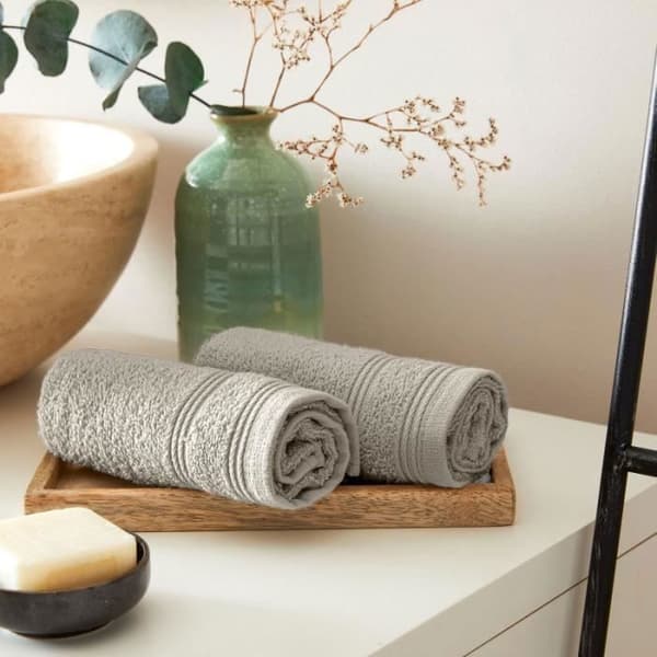 Set med 2 "Spa" gästhanddukar 30 x 50 cm - 400 gr-m² - Färg: "Spa" Sand