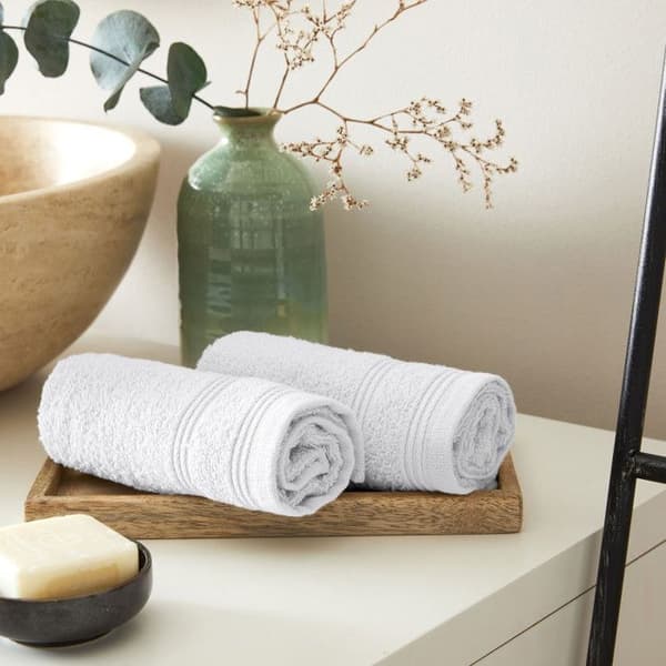 Set med 6 "Spa" frotté gästhanddukar 30 x 50 cm / 400 gr/m² - "Spa" Neige