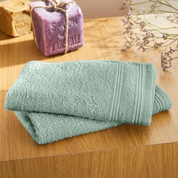 Set med 2 "Spa" gästhanddukar 30 x 50 cm - 400 gr-m² - Färg: "Spa" Mint