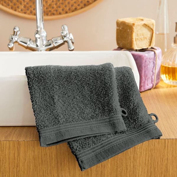 Set med 2 "Spa" tvättlappar 15 x 21 cm - 400 gr-m² - Färg: "Spa" skiffer