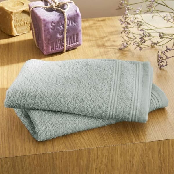 Set med 2 "Spa" gästhanddukar 30 x 50 cm - 400 gr-m² - Färg: "Spa" Celadon