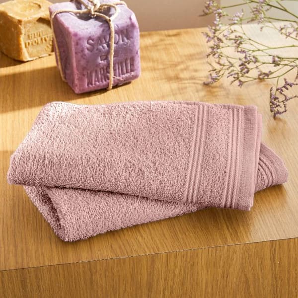 Set med 2 "Spa" gästhanddukar 30 x 50 cm - 400 gr-m² - Färg: "Spa" Old Rose