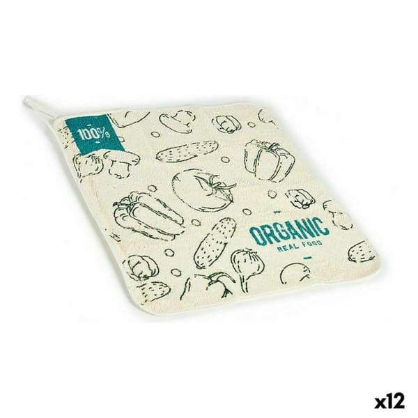 Kökstextil Vit Grön (50 x 0,3 x 50 cm) (12 antal)